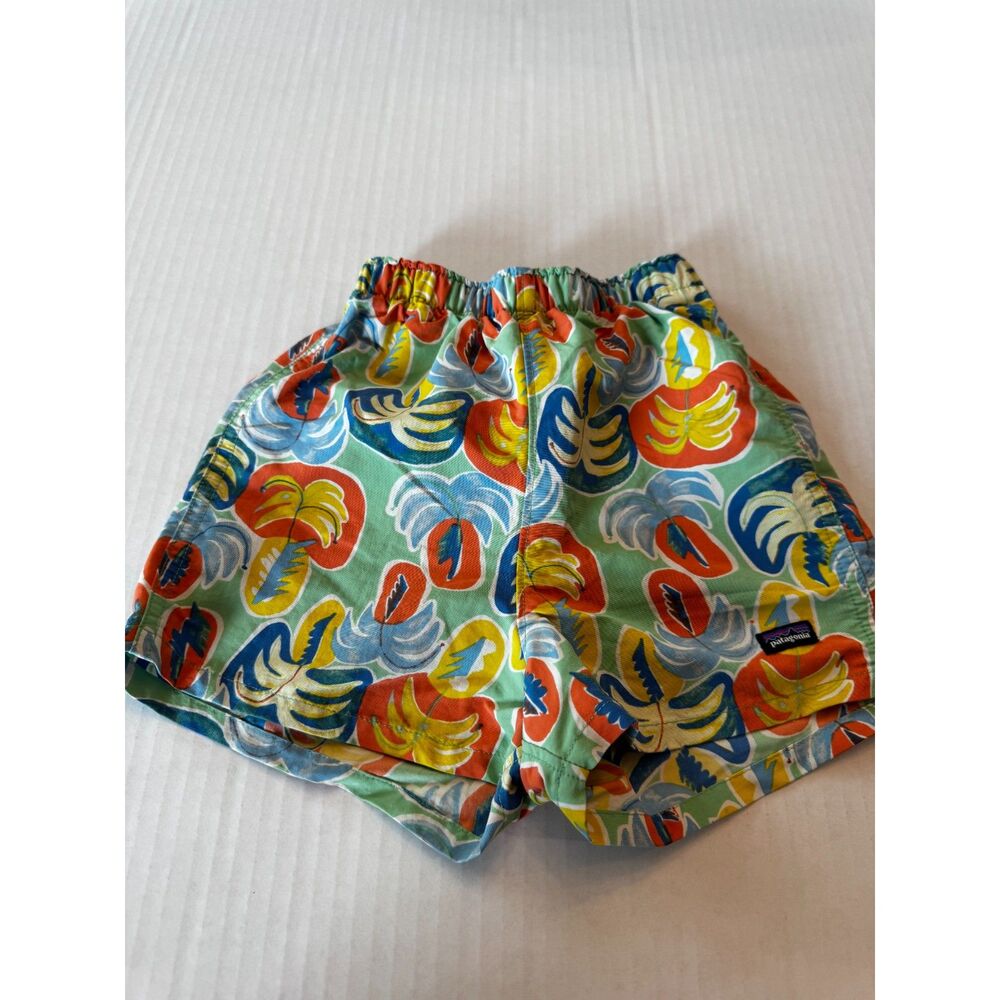 Patagonia Baby Baggies Swim Trunks 4T Blue Surf Fish Print Recycled Nylon